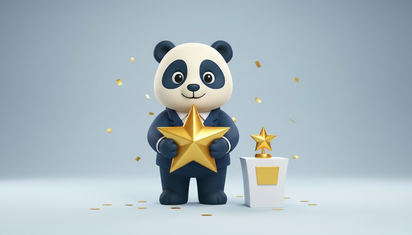 Altın yıldız tutan panda — Premium paket